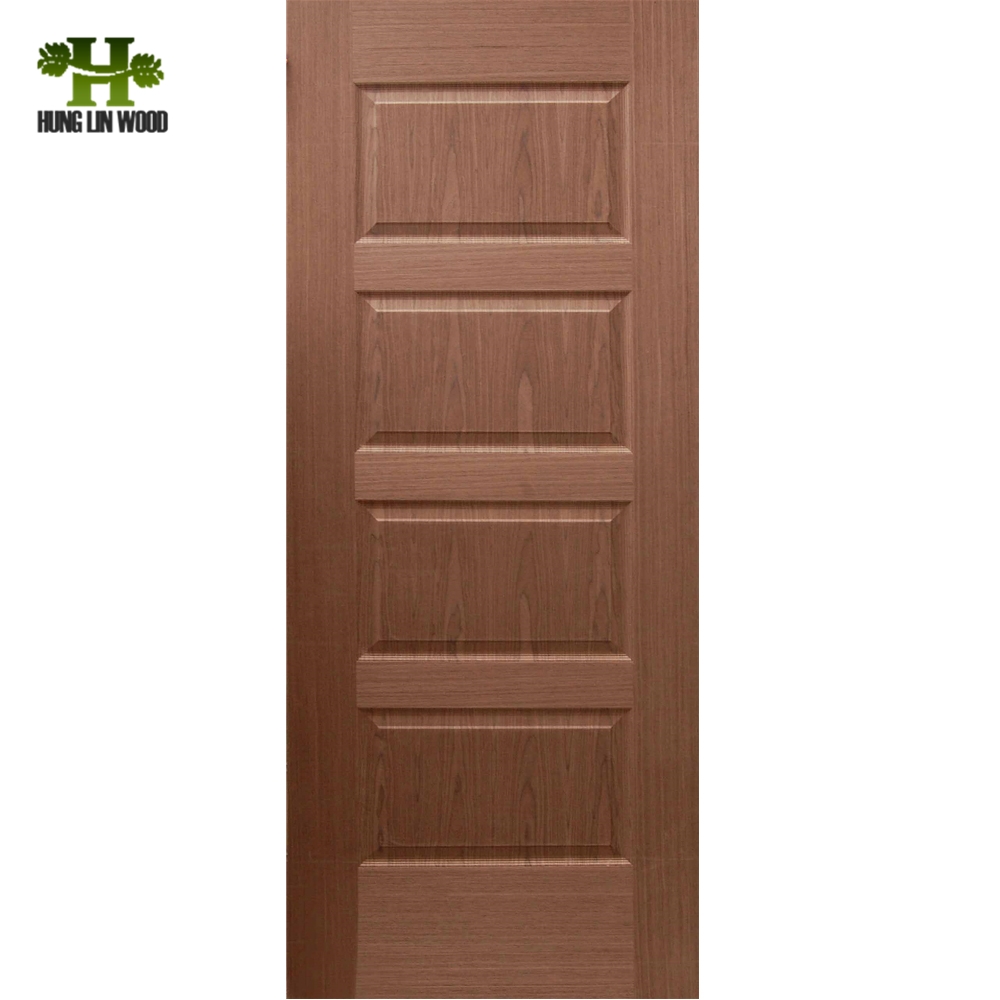 Melamine/Natural Veneer Moulded HDF Door Skin for Home Furniture