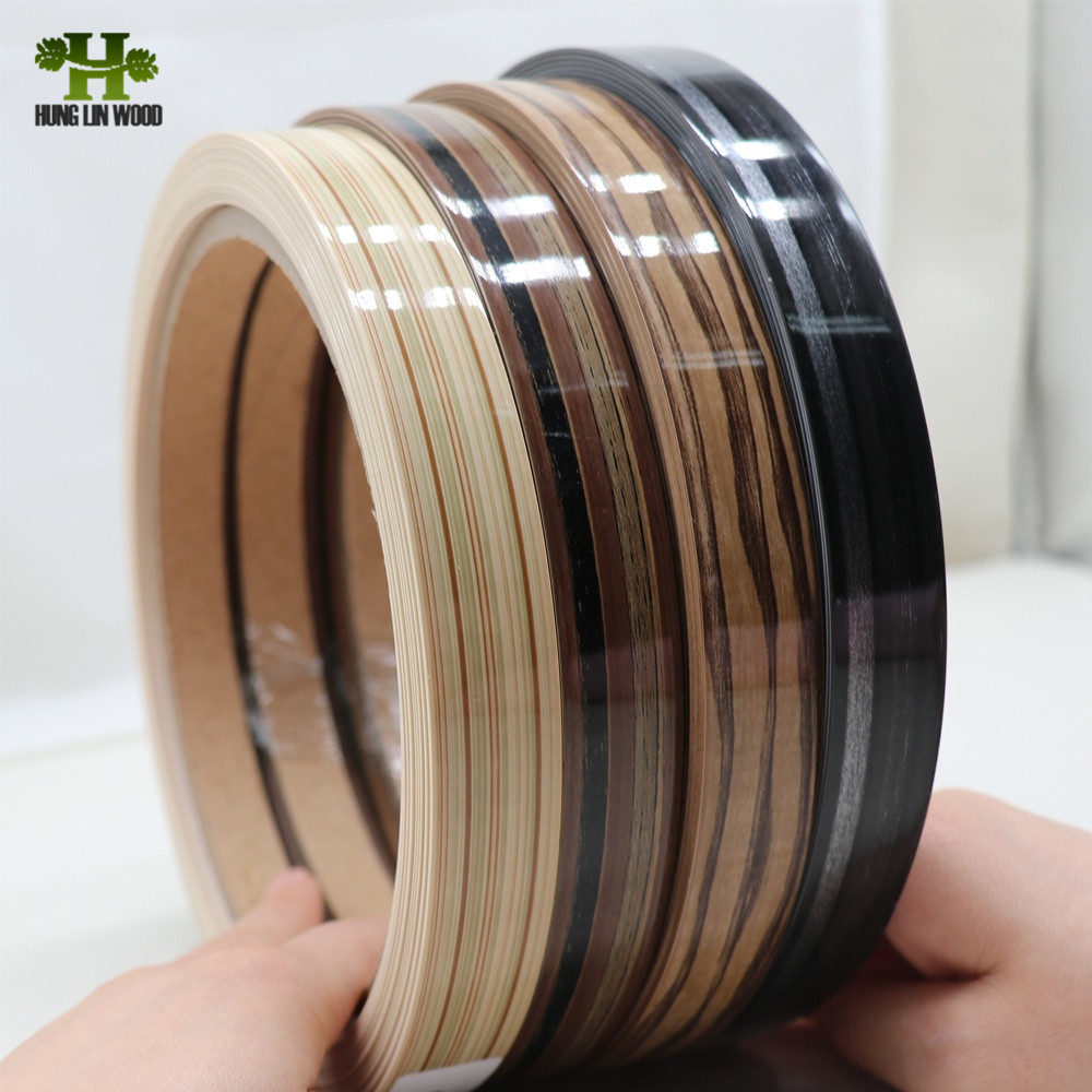 High Gloss Solid Color/Wood Grain PVC Edge Lipping for Furniture and Doors Decoration