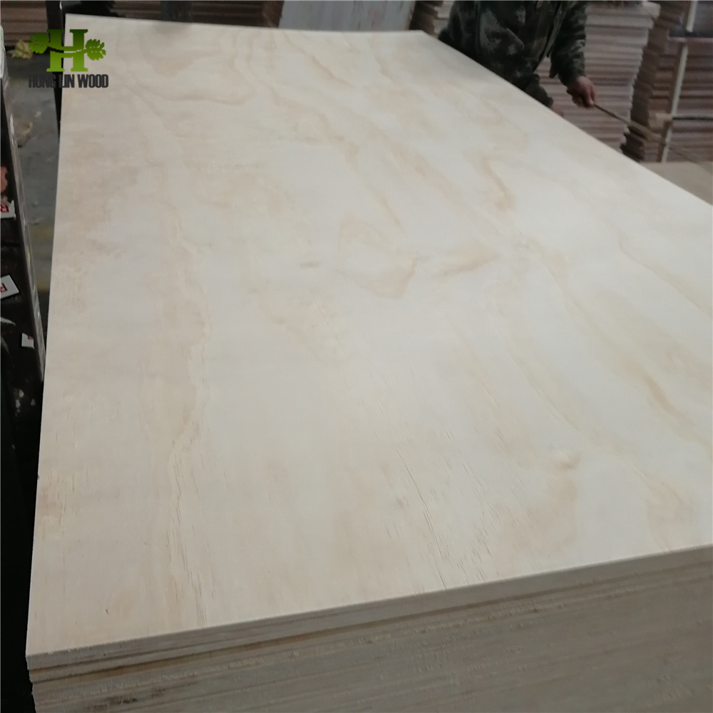 E0 Glue Pine Veneer Faced Poplar Core Plywood