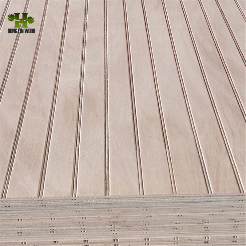 16/18mm Thickness "U" "V" Shape Slotted Plywood/ Grooved Plywood