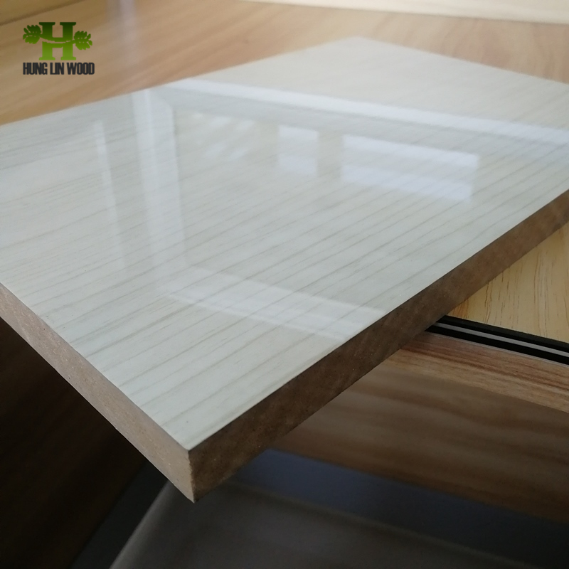 High Glossy Melamine Faced MDF Board/ Sheet for Door / Wall Panel / Cabinet / Furniture / Photo Frame and Packing