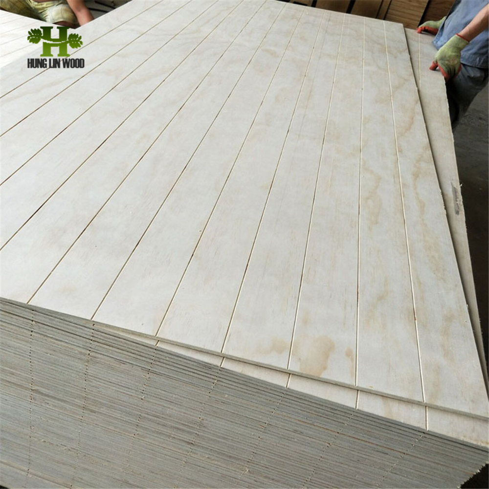 6mm 9mm 12mm Grooved Radiata Pine Plywood for Ceiling and Wall