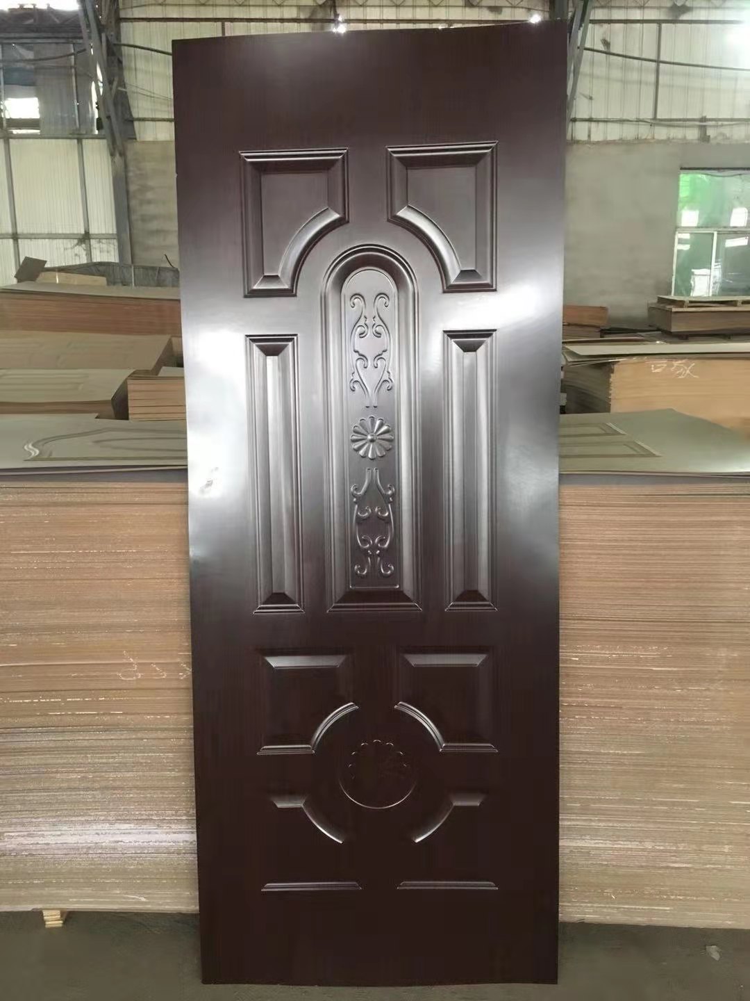 New Design Melamine Embossed HDF Mould Door Skin for Interior Decoration