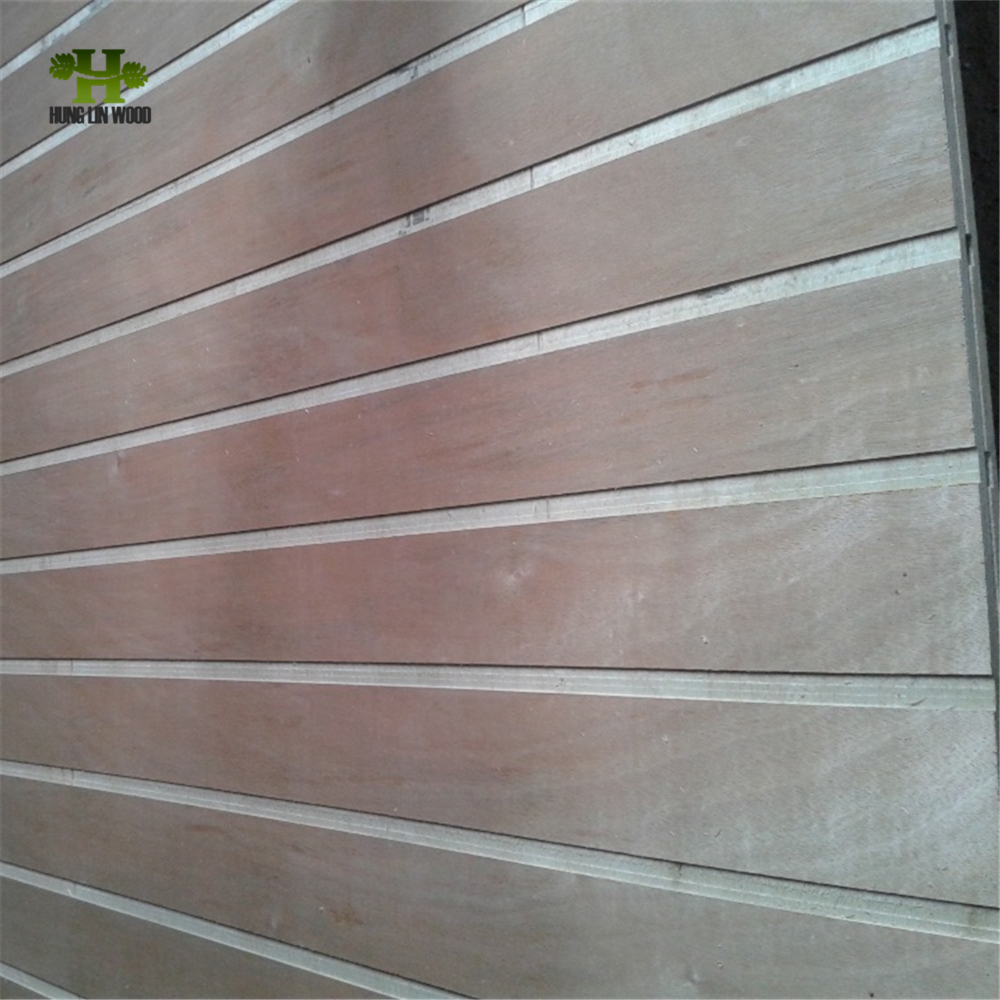 Slotted Plywood Slotting Plywood Groove Plywood for Wall Panel