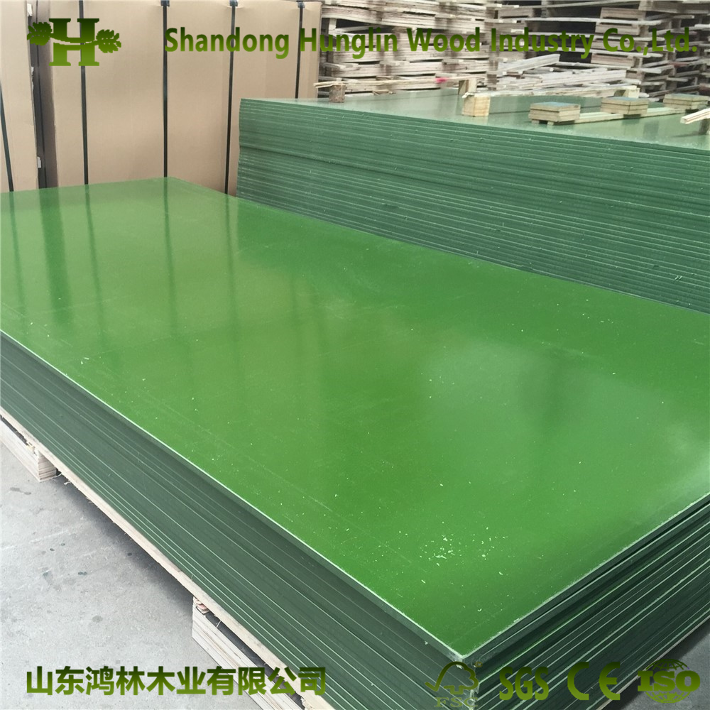 Shandong Factory Green/Yellow/Blue Color PP Plastic Film Faced Plywood / PVC Plywood